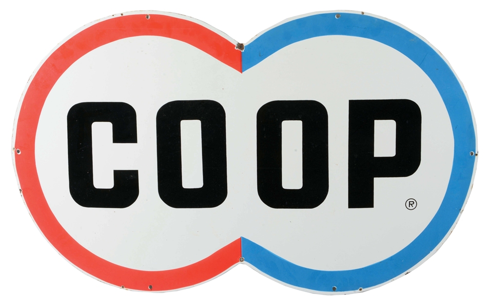 CO-OP PORCELAIN SERVICE STATION SIGN.