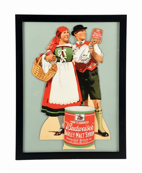 CARDBOARD LITHOGRAPH EASEL BACK DISPLAY FROM BUDWEISER.