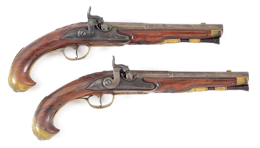 (A) PAIR OF CONTINENTAL PERCUSSION PISTOLS.