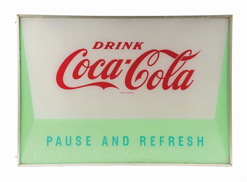 LIGHT-UP COCA-COLA "PAUSE AND REFRESH" SIGN.