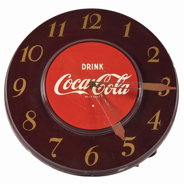 ROUND "DRINK COCA-COLA" CLOCK.