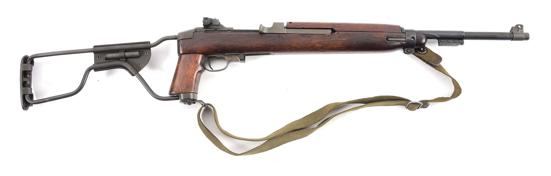 (C) INLAND PARATROOPER M1 CARBINE SEMI-AUTOMATIC RIFLE.