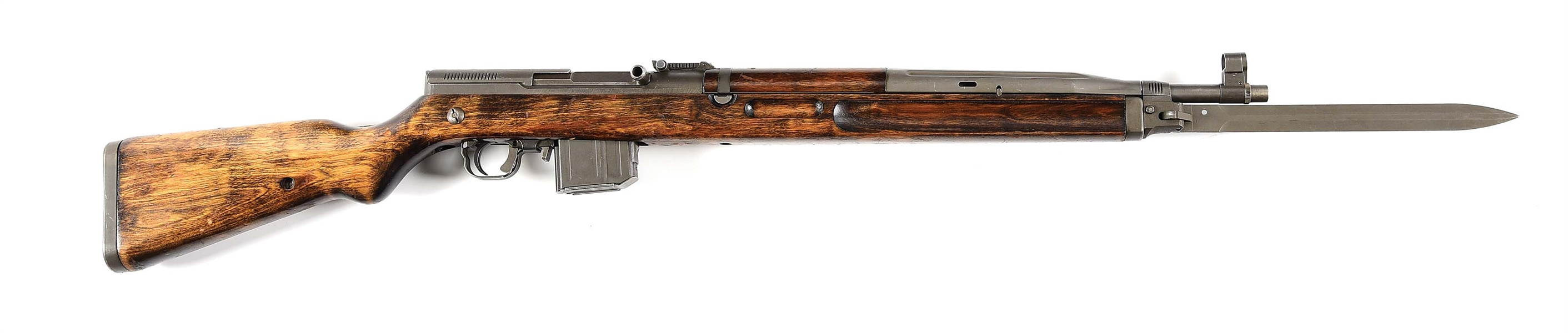 (C) CZECH VZ.52 SEMI-AUTOMATIC RIFLE WITH AMMUNITION.