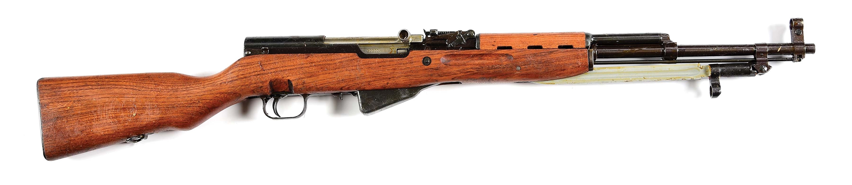 (C) AS IMPORTED YUGOSLAVIAN MODEL 59 SKS SEMI-AUTOMATIC RIFLE.