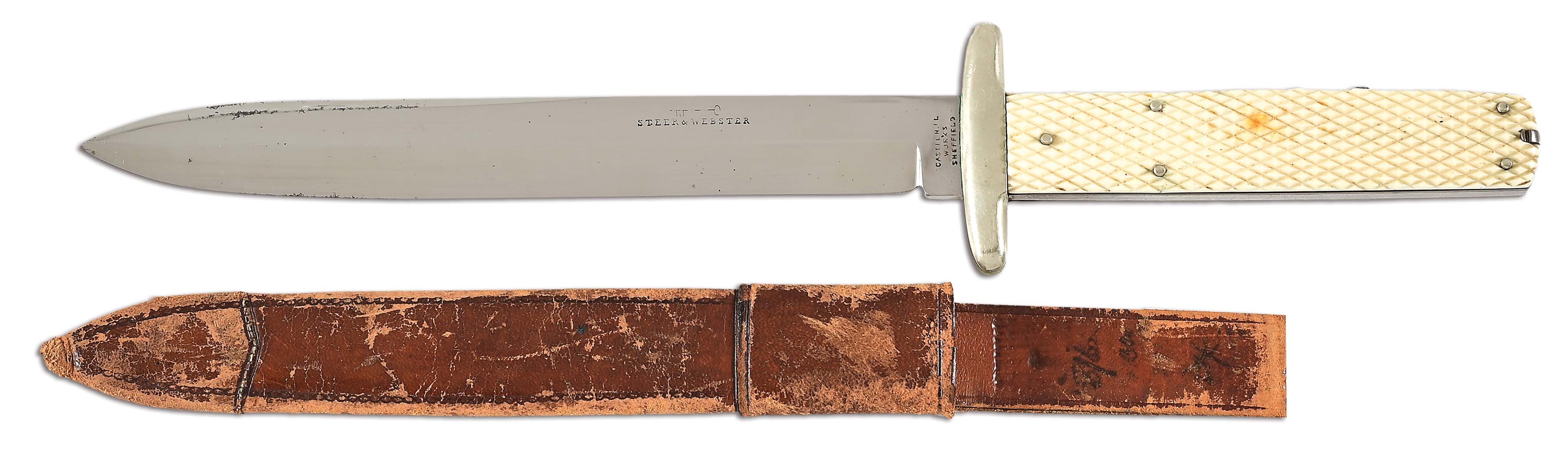 COMBINATION BOWIE KNIFE BY STEER & WEBSTER, SHEFFIELD.