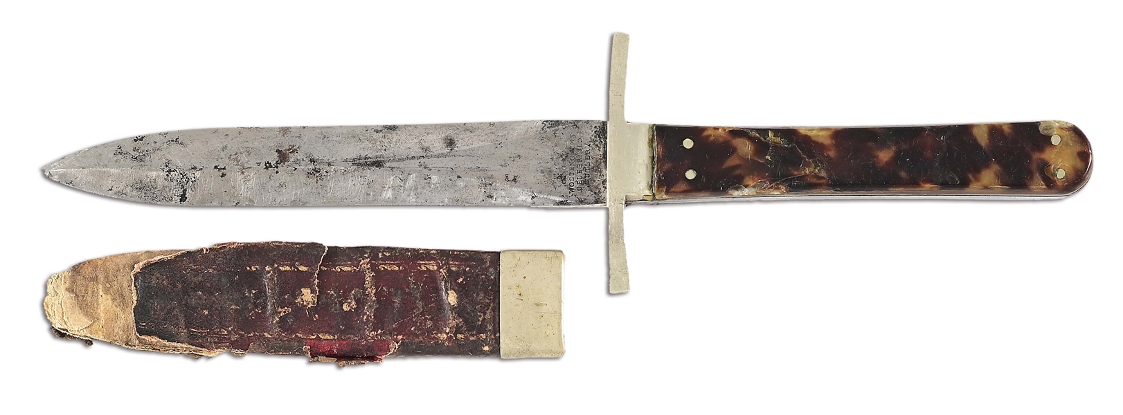 TORTOISESHELL HANDLED DIRK KNIFE BY GEO. WOSTENHOLM.