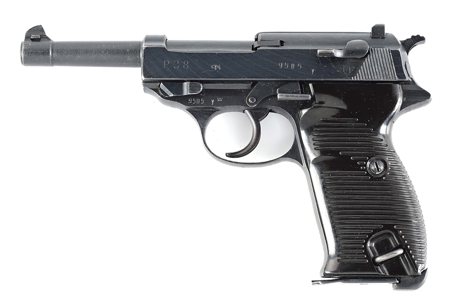 (C) GERMAN WWII SPREEWERKE "CYQ" CODE P.38 SEMI-AUTOMATIC PISTOL WITH CUSTOM HOLSTER.