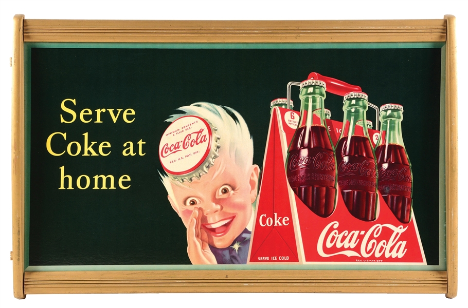 COCA-COLA SPRITE BOY CARDBOARD SIGN IN FRAME.