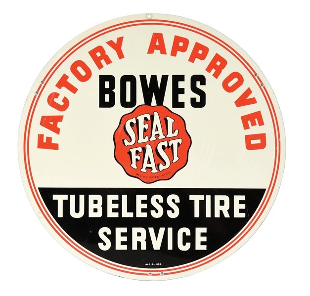 BOWES SEAL FAST TUBELESS TIRE SERVICE TIRE INSERT DISPLAY SIGN. 