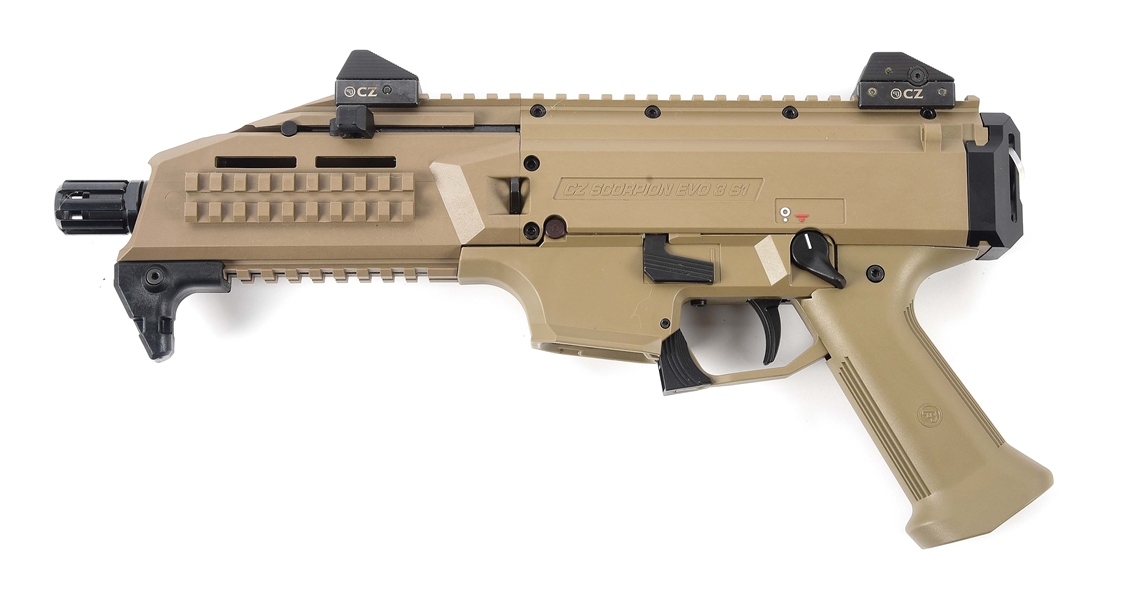 (M) CZ SCORPION EVO 3 S1 SEMI-AUTOMATIC PISTOL WITH BOX. 