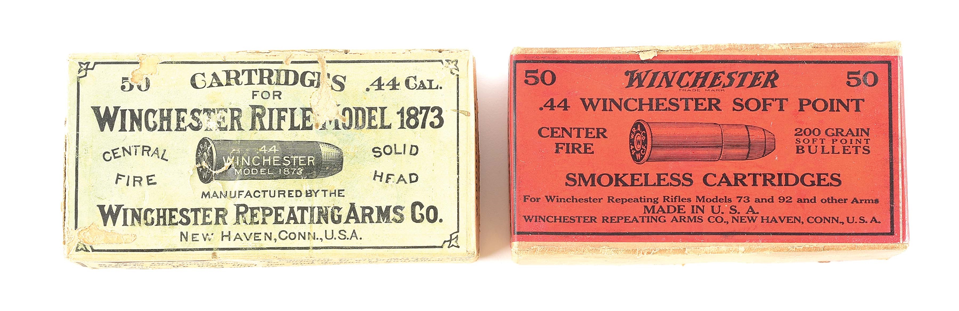 LOT OF 2: BOXES OF WINCHESTER .44-40 AMMUNITION.