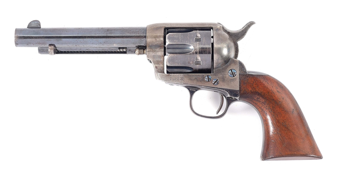 (A) COLT SINGLE ACTION ARMY REVOLVER WITH FACTORY LETTER. 