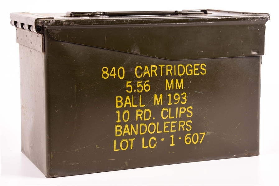 AMMO CAN CONTAINING APPROXIMATELY 400 ROUNDS OF WWII SURPLUS .30-06 AMMUNITION.