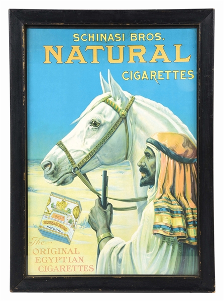 EARLY CARDBOARD SCHANISI CIGARETTE SIGN.