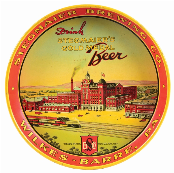 STEGMAIERS BREWING CO. SERVING TRAY.