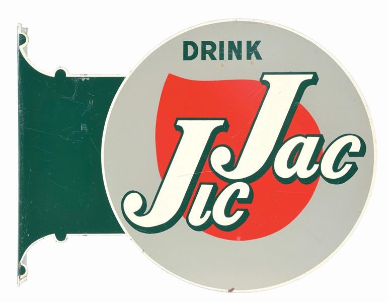 DIE-CUT FLANGE SIGN ADVERTISING JIC-JAC SOFT DRINK.