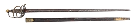 AMERICAN ATTRIBUTED CAVALRY SABER WITH SCABBARD, EX. KRAVIC COLLECTION.
