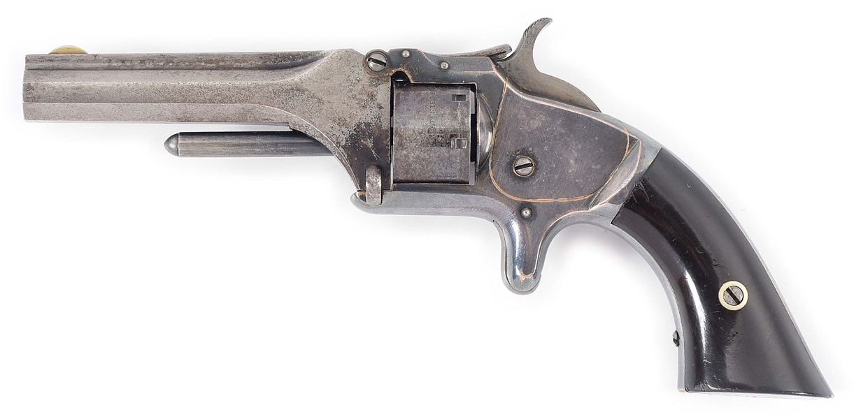 (A) SILVER PLATED SMITH & WESSON NO. 1 SECOND ISSUE SINGLE ACTION REVOLVER.
