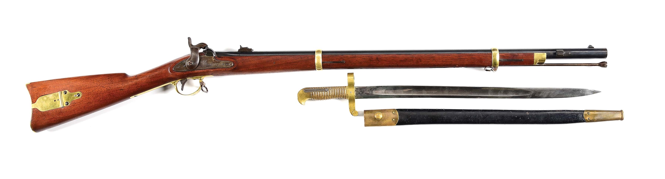 (A) REMINGTON 1862 ZOUAVE PERCUSSION MUSKET WITH BAYONET.  