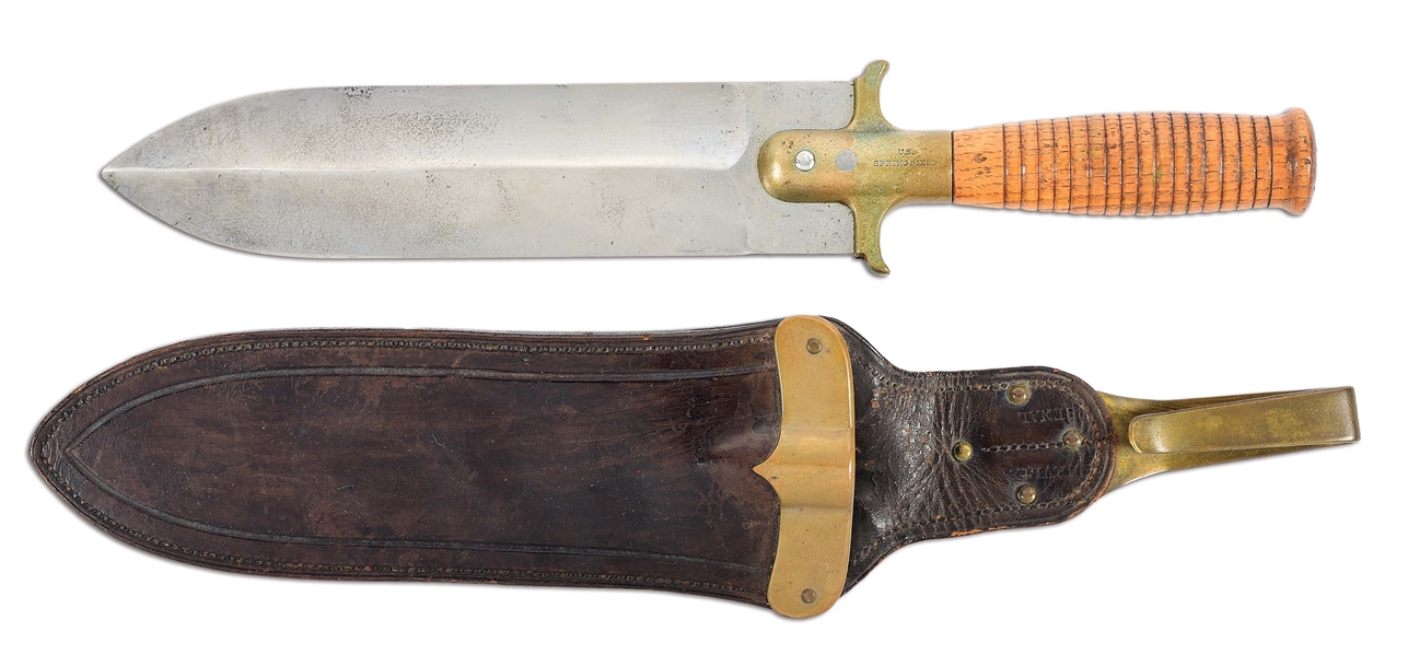 US SPRINGFIELD MODEL 1880 HUNTING KNIFE.