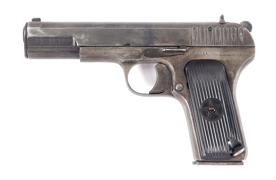 (C) DESIRABLE RUSSIAN WORLD WAR II IZHEVSK ARSENAL "1942" DATE TT-33 TOKAREV SEMI-AUTOMATIC PISTOL WITH HOLSTER.