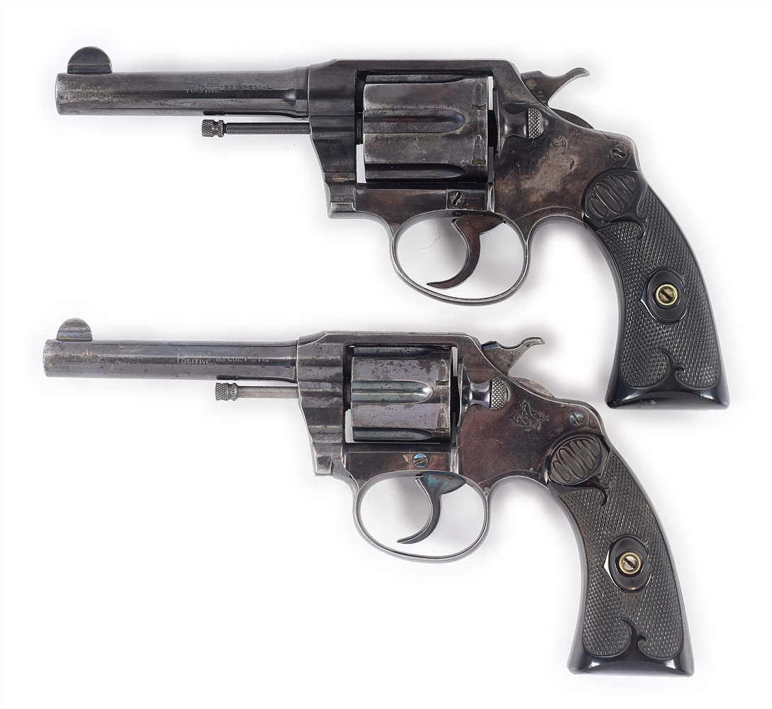(C) LOT OF 2: COLT POLICE POSITIVE DOUBLE ACTION REVOLVERS.