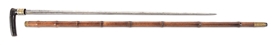 FRENCH SWORD CANE WITH BAMBOO SCABBARD.