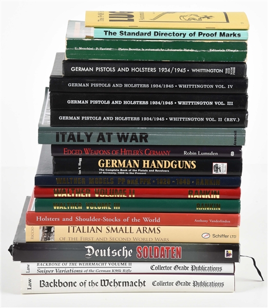 LOT OF 18: GERMAN WWII RELATED FIREARMS REFERENCE BOOKS.
