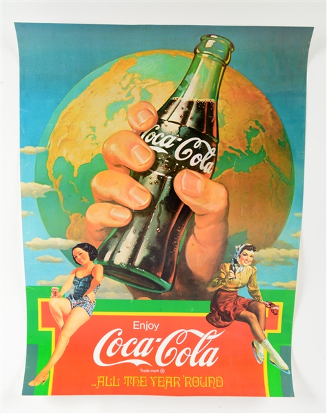 COCA-COLA ALL THE YEAR ROUND AD POSTER.