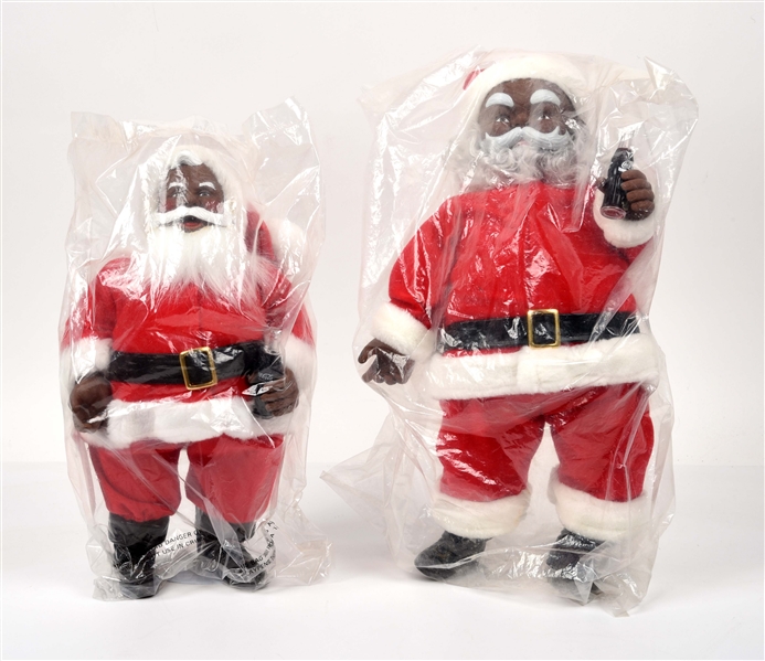 LOT OF 2: COCA-COLA ISSUED AFRICAN-AMERICAN SANTAS.