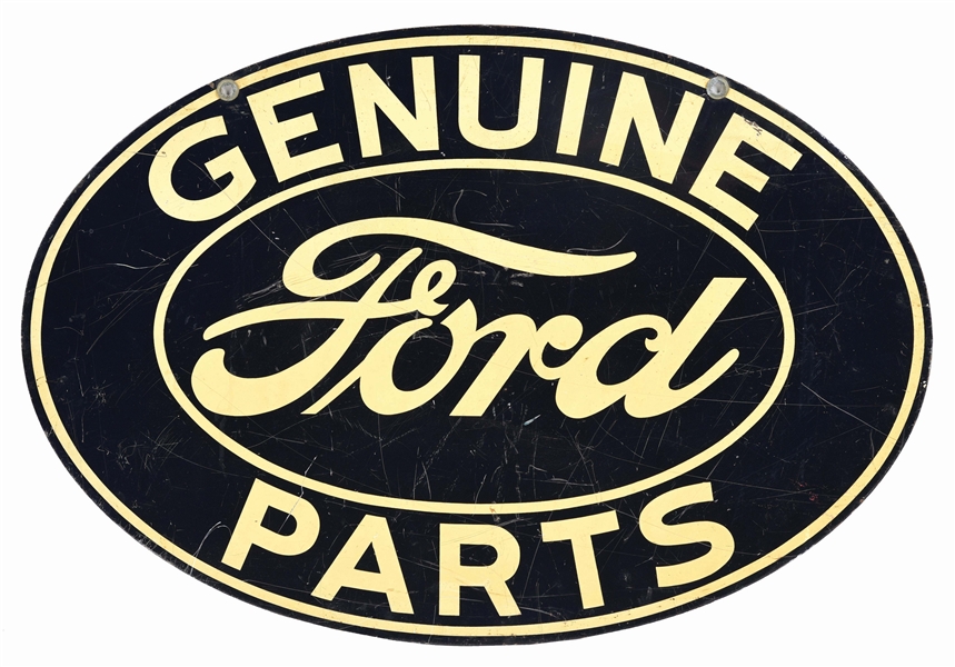 DOUBLE SIDED FORD "GENUINE PARTS" SIGN. 