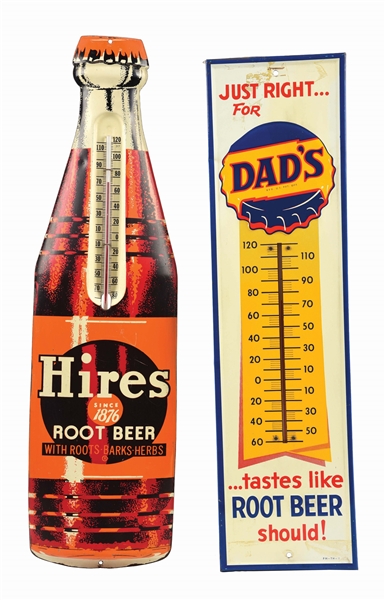 LOT OF 2: HIRES AND DADS THERMOMETERS.