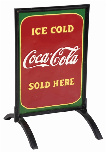 "ICE COLD COCA-COLA SOLD HERE" CURB STAND.