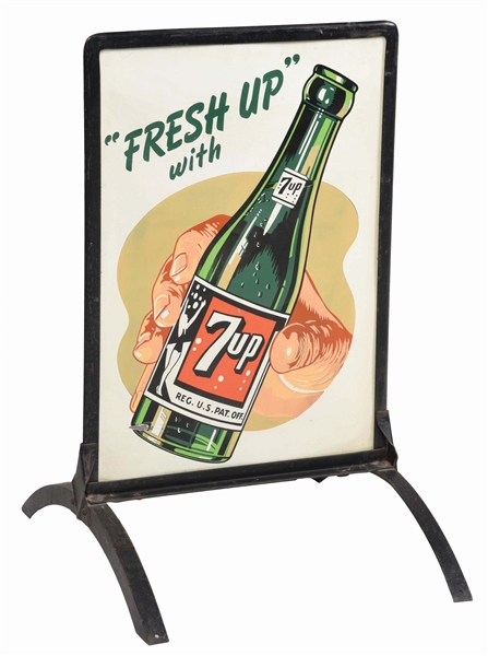 FRESH UP WITH 7UP CURB SIGN.