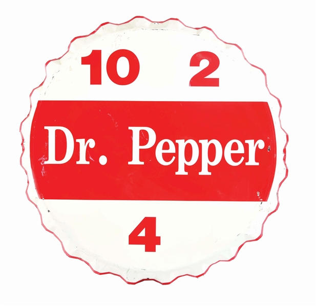 DR.PEPPER 10, 2 & 4 BOTTLE CAP SIGN.
