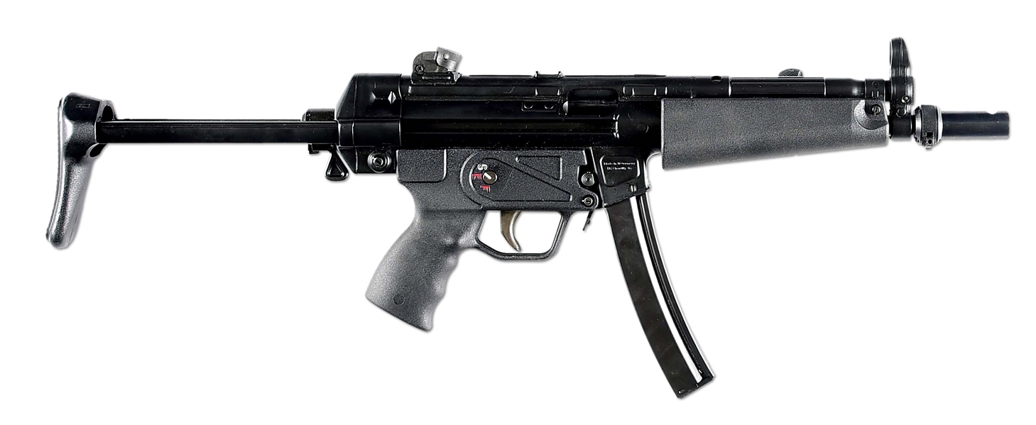 (N) GUN TRADER REGISTERED RECEIVER HK94A3 CONVERTED INTO AN MP5 MACHINE GUN, WITH ACCESSORIES (FULLY TRANSFERABLE).