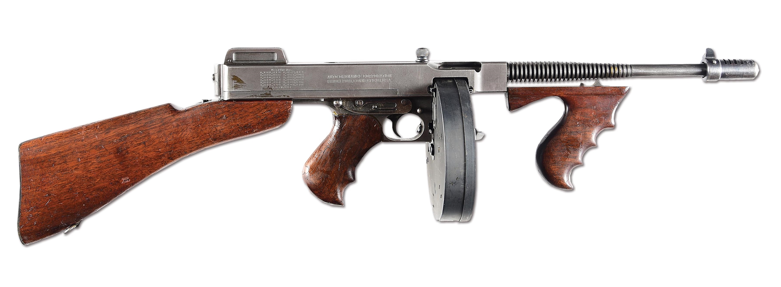 (N) EXTREMELY RARE COMMERCIAL SAVAGE MODEL 1921 OVERSTAMP THOMPSON MACHINE GUN (CURIO AND RELIC).