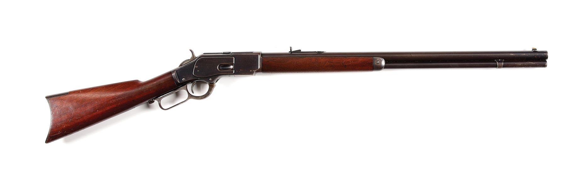 (A) WINCHESTER MODEL 1873 LEVER ACTION RIFLE.