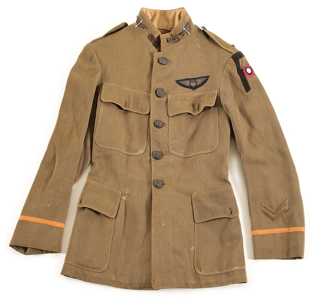 US WWI ARMY AIR SERVICE PILOTS UNIFORM WITH GREAT INSIGNIA.