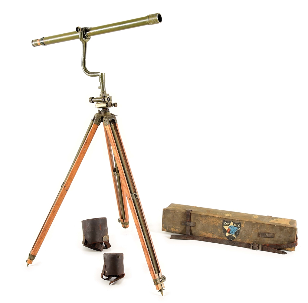 US WWI 2ND DIVISON TELESCOPE WITH TRIPOD.