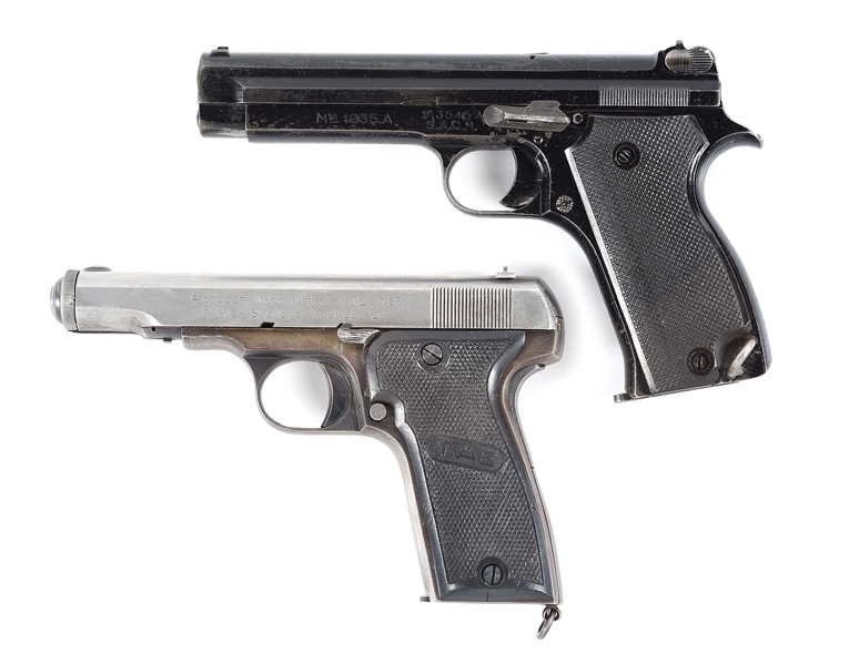 (C) LOT OF 2: SACM MLE.1935A & MAB MODEL D SEMI-AUTOMATIC PISTOLS.