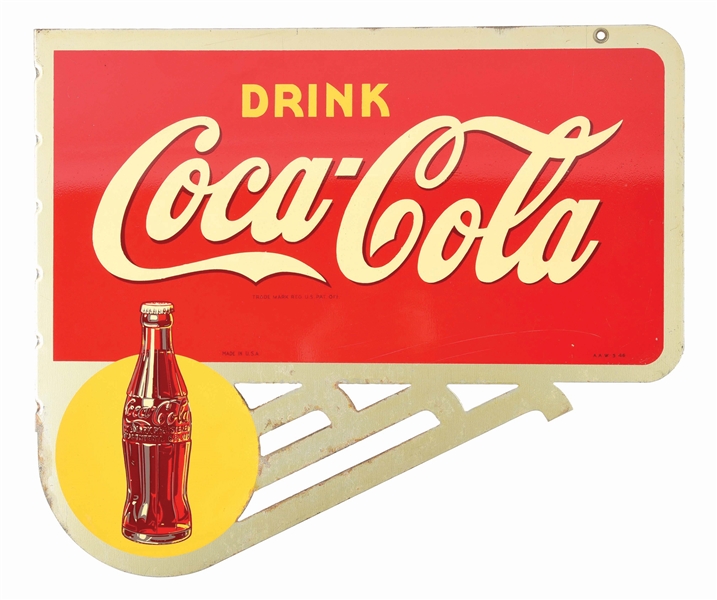 DOUBLE SIDED TIN DRINK COCA-COLA SUNSPOT FLANGE.