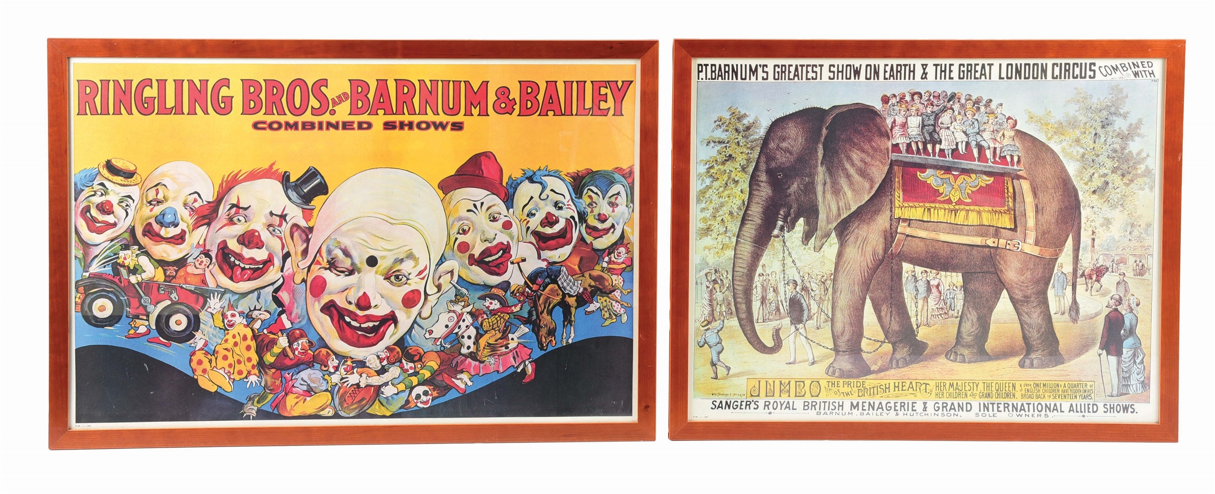 LOT OF 2: FRAMED BARNUMS & BAILEY POSTERS.