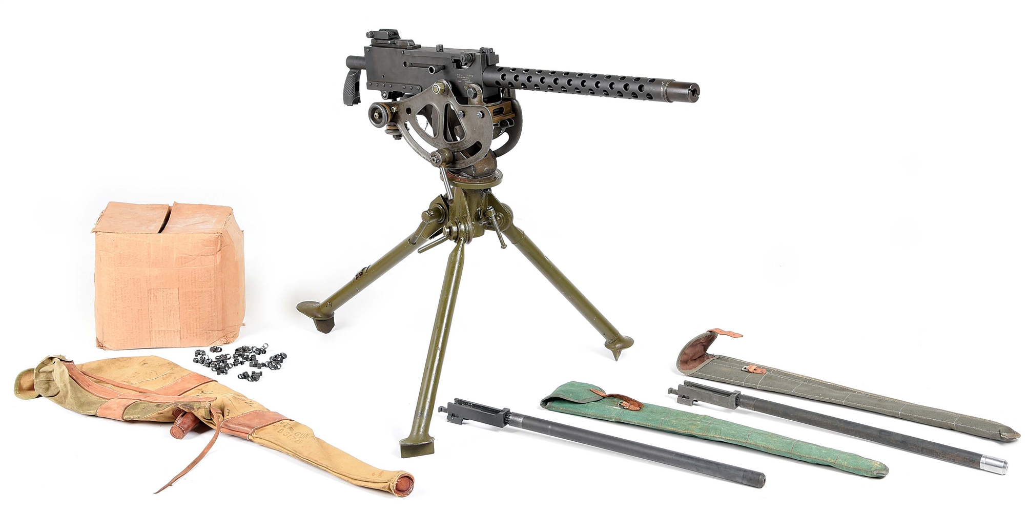 (N) RAMO FACTORY MANUFACTURED BROWNING 1919A4 MACHINE GUN WITH TRIPOD & ACCESSORIES.