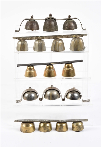 LOT OF 5: SETS OF DRAY OR TEAM BELLS.