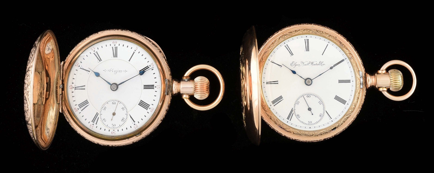 LOT OF 2: ELGIN NATIONAL WATCH CO. H/C GF POCKET WATCHES.