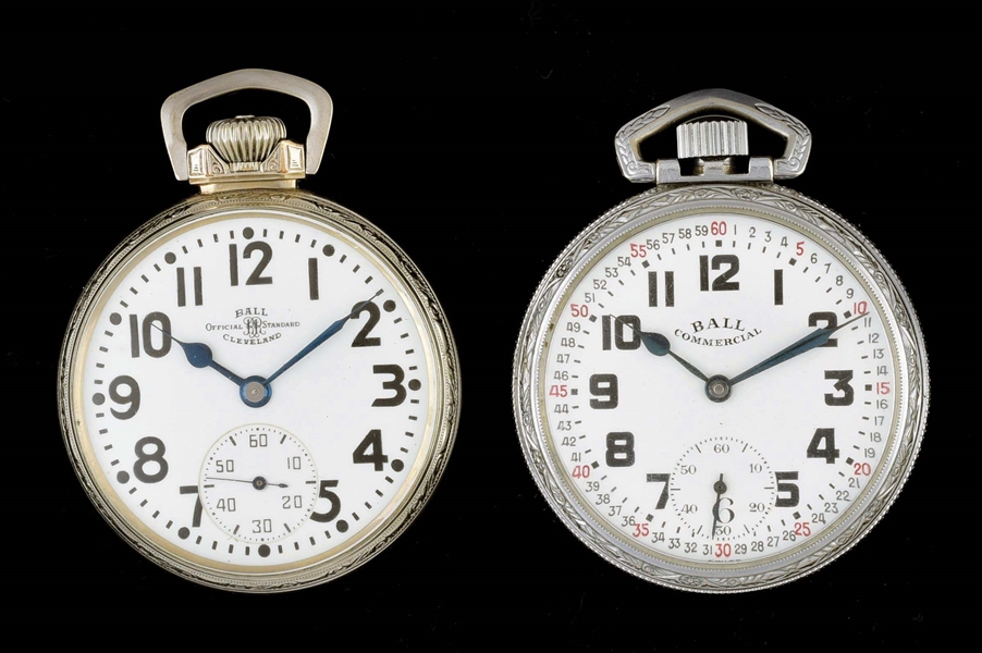 LOT OF 2: BALL WATCH CO. O/F POCKET WATCHES.