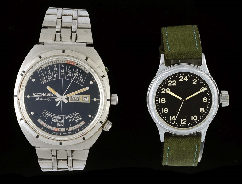 LOT OF 2: WITTNAUER WRISTWATCHES AUTOMATIC 2000 & ELGIN ARMY A-11.