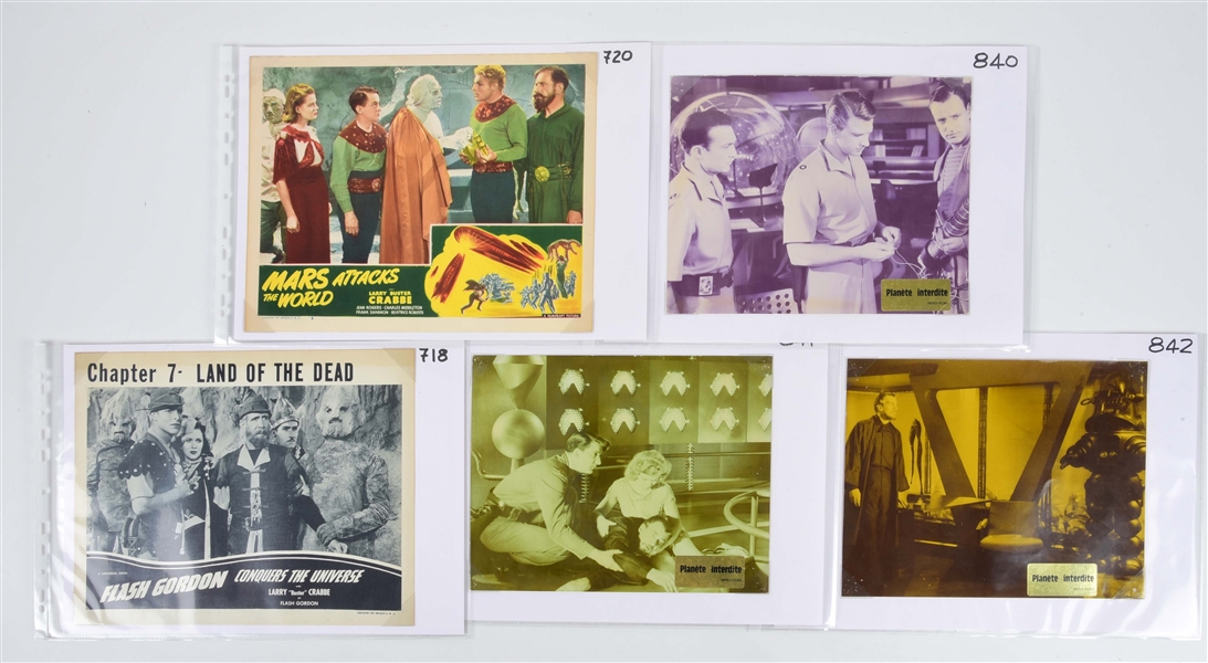 LOT OF 7: VINTAGE & CONTEMPORARY SCIENCE FICTION MOVIE LOBBY CARDS.