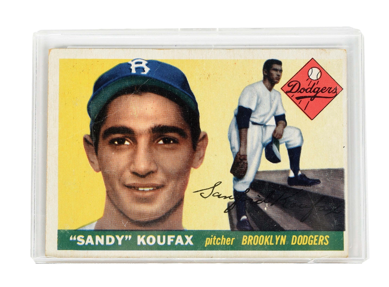 1955 "SANDY" KOUFAX ROOKIE BASEBALL CARD.